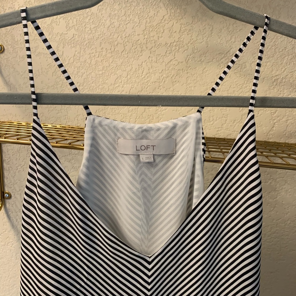 LOFT Black & White Striped Cami Tank!